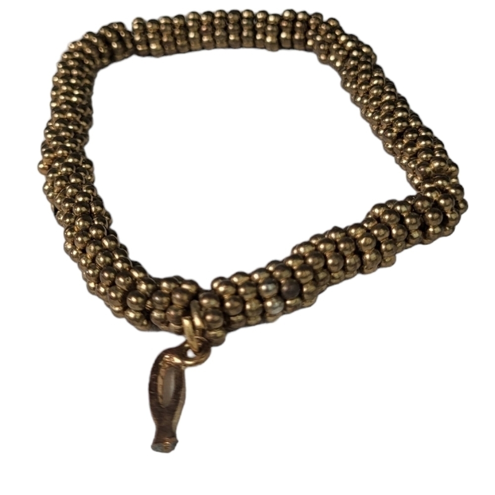 Brass Aja Flower Beads Nigeria African Disk Bracelet